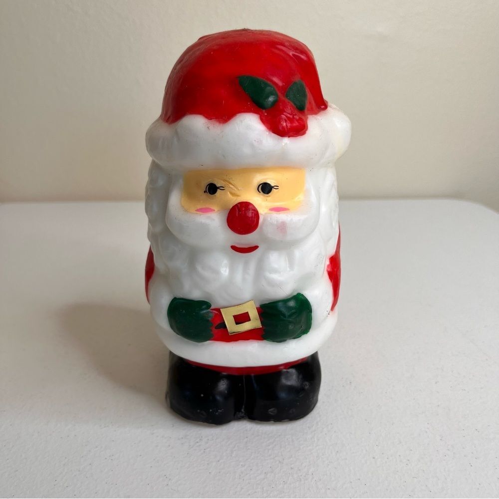 Vintage Santa Wax Candle Home Decor Christmas Winter Holiday Nostalgic 7.5 Inch